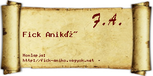 Fick Anikó névjegykártya